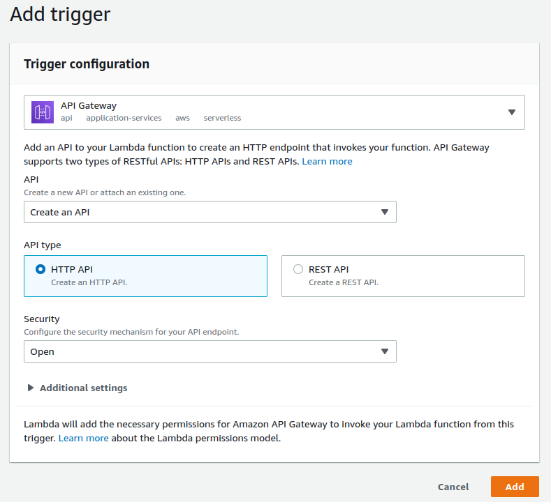 Creation of the API Gateway